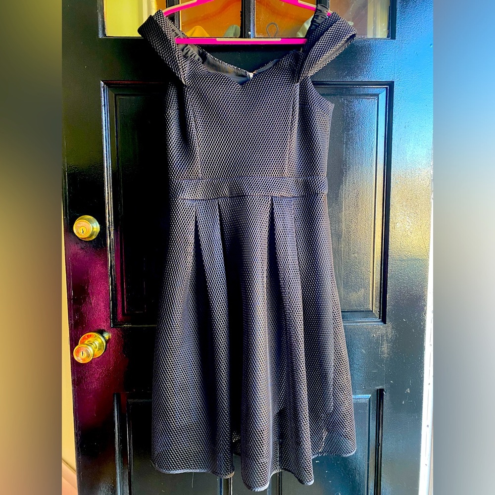 Ministry of Style Black Mesh Off Shoulder Tea Dress